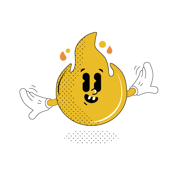 An Illustration of a retro mascot character representing branding